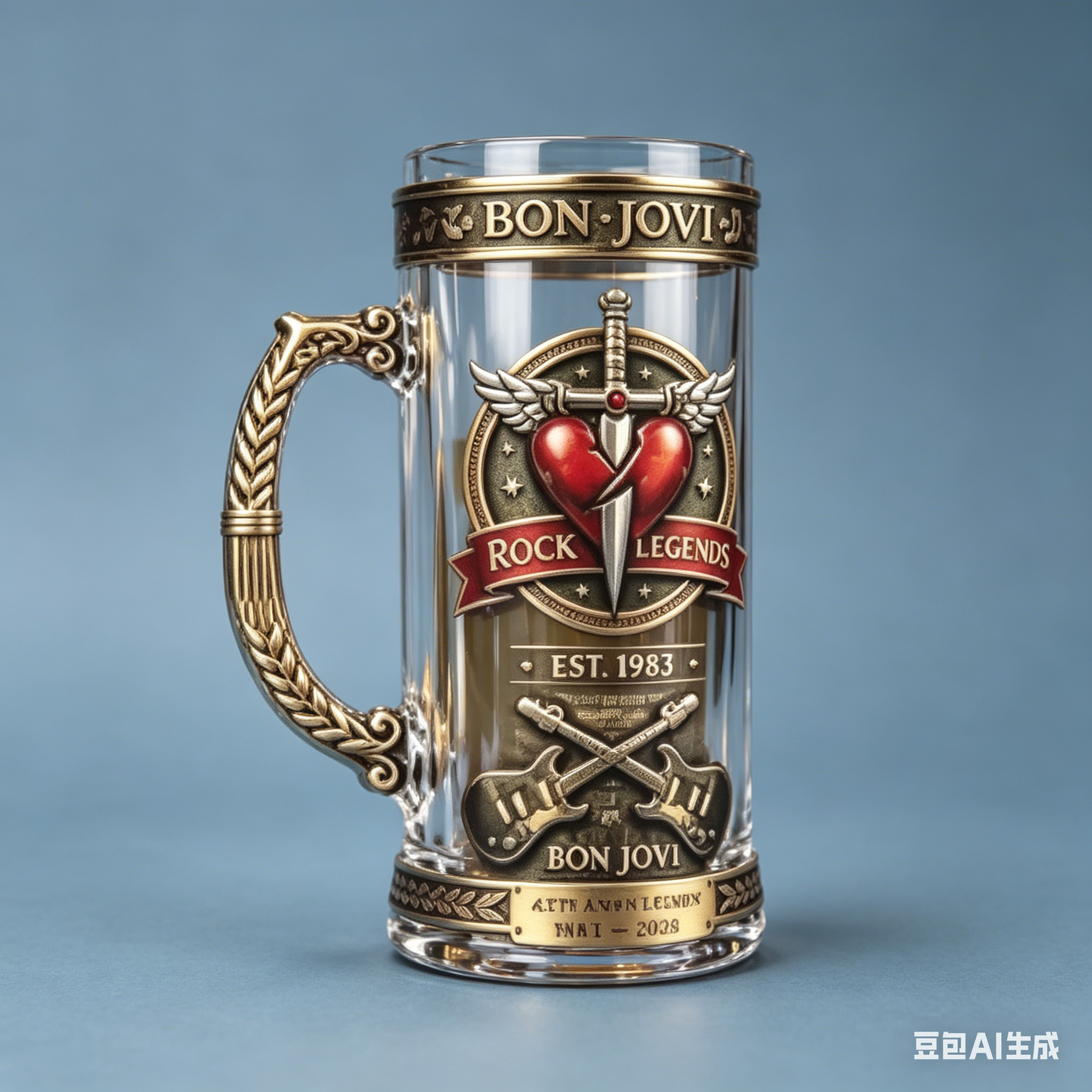 Vintage Collectible Glass - Bon Jovi 1983-2026 Rock Legends Heavy