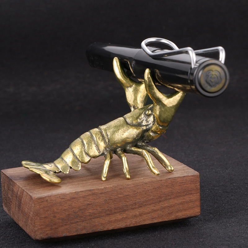 Vintage Collectible Furniture - Solid Brass Crayfish Ornament Vintage Animal