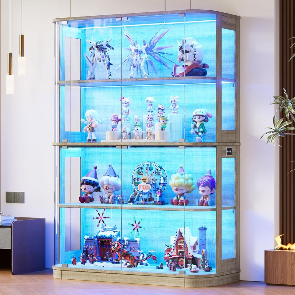 Collectible Collection - 47.2 Glass-Door 4-Tier Display Cabinet with