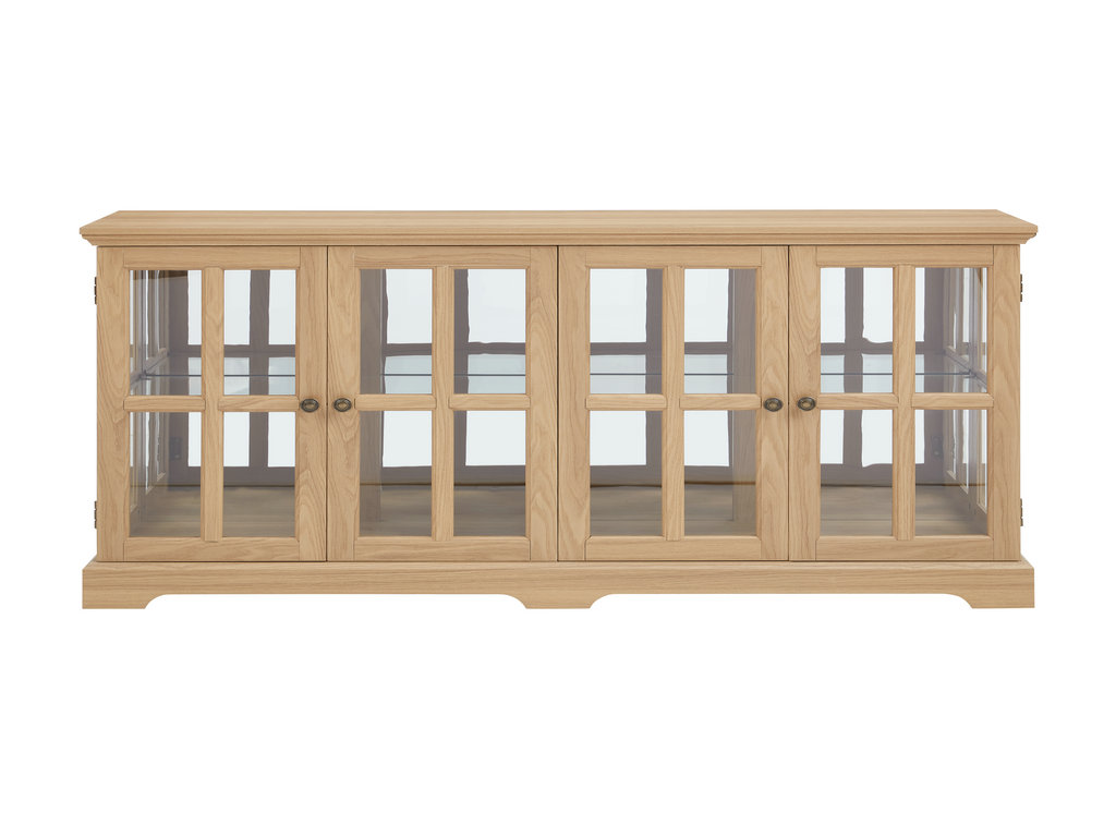 Vintage Collectible Glass - Vintage Four-Door Glass Antique Display Cabinet