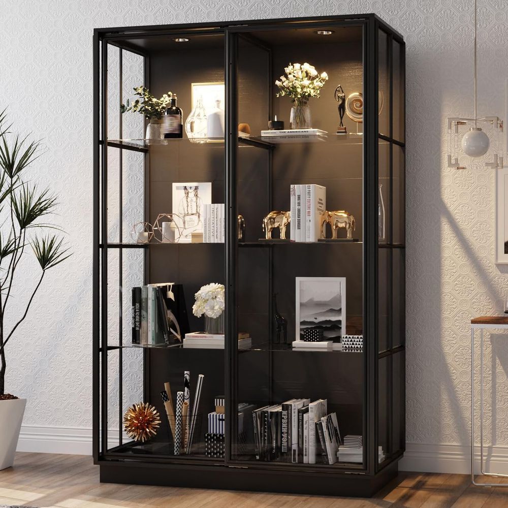 Collectible Collection - Illuminated Tall Display Cabinet, 74.8 Storage