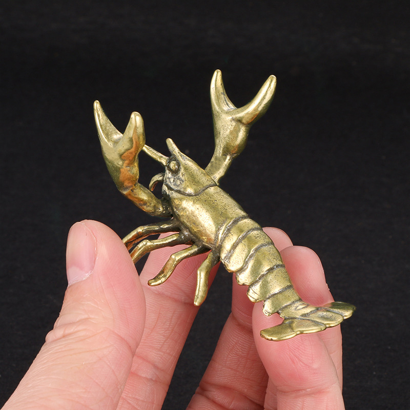 Vintage Collectible Furniture - ●Solid Brass Crayfish Ornament Vintage Animal