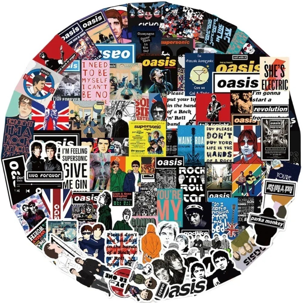Vintage Collectible Posters - Oasis British Rock Band Stickers (50/100