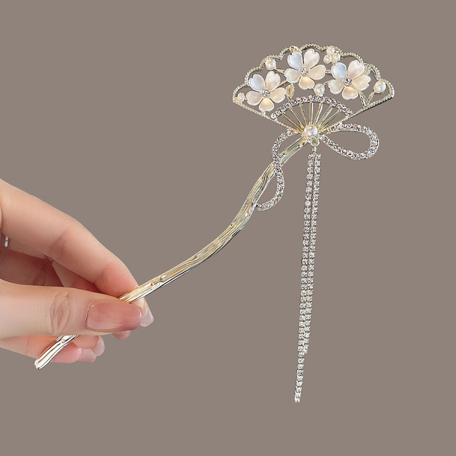 Vintage Jewelry Collection - Vintage Flower Fan Shaped Hair Stick