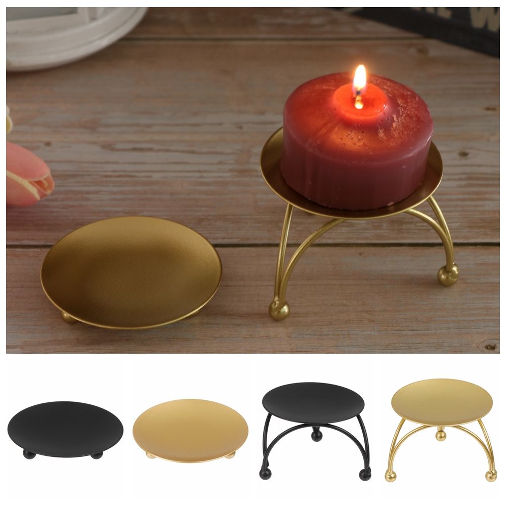 Collectible Vintage Matches - Round Plate Candlestick Vintage Black Gold