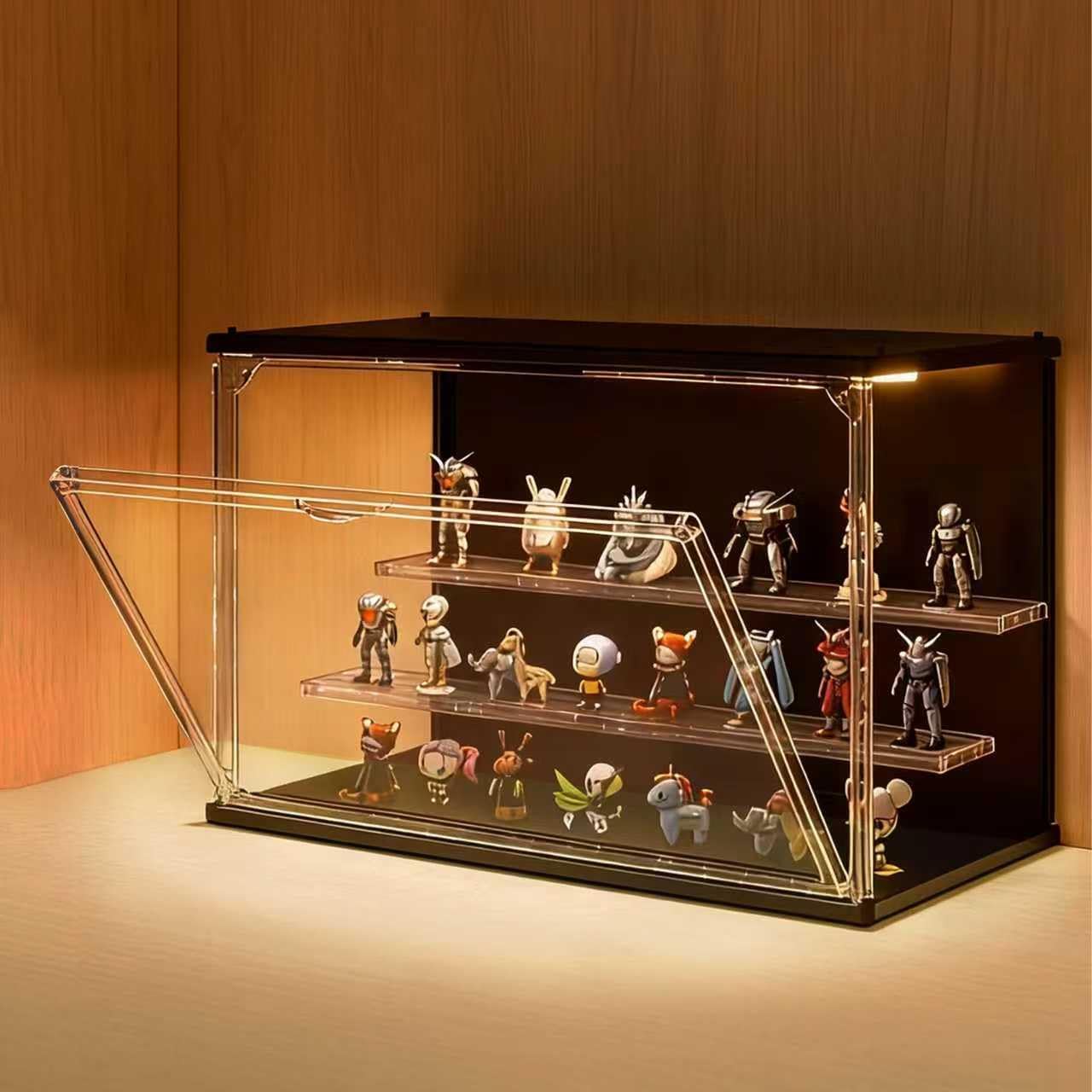 Collectible Collection - 3-Tier Stackable LED Display Case for