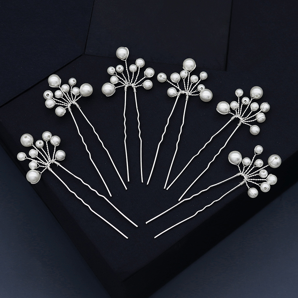 Vintage Jewelry Collection - Vintage Pearl Flower Hairpin Set Elegant