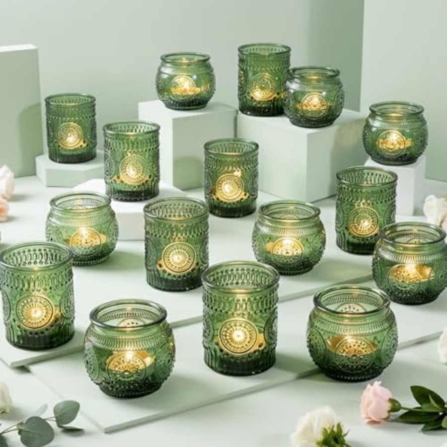 36 Pcs Candle Holders Bulk for - Vintage Collectible Glass reseña y precio