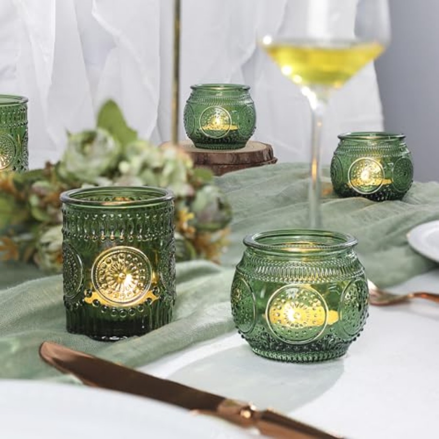 36 Pcs Candle Holders Bulk for - Vintage Collectible Glass reseña y precio