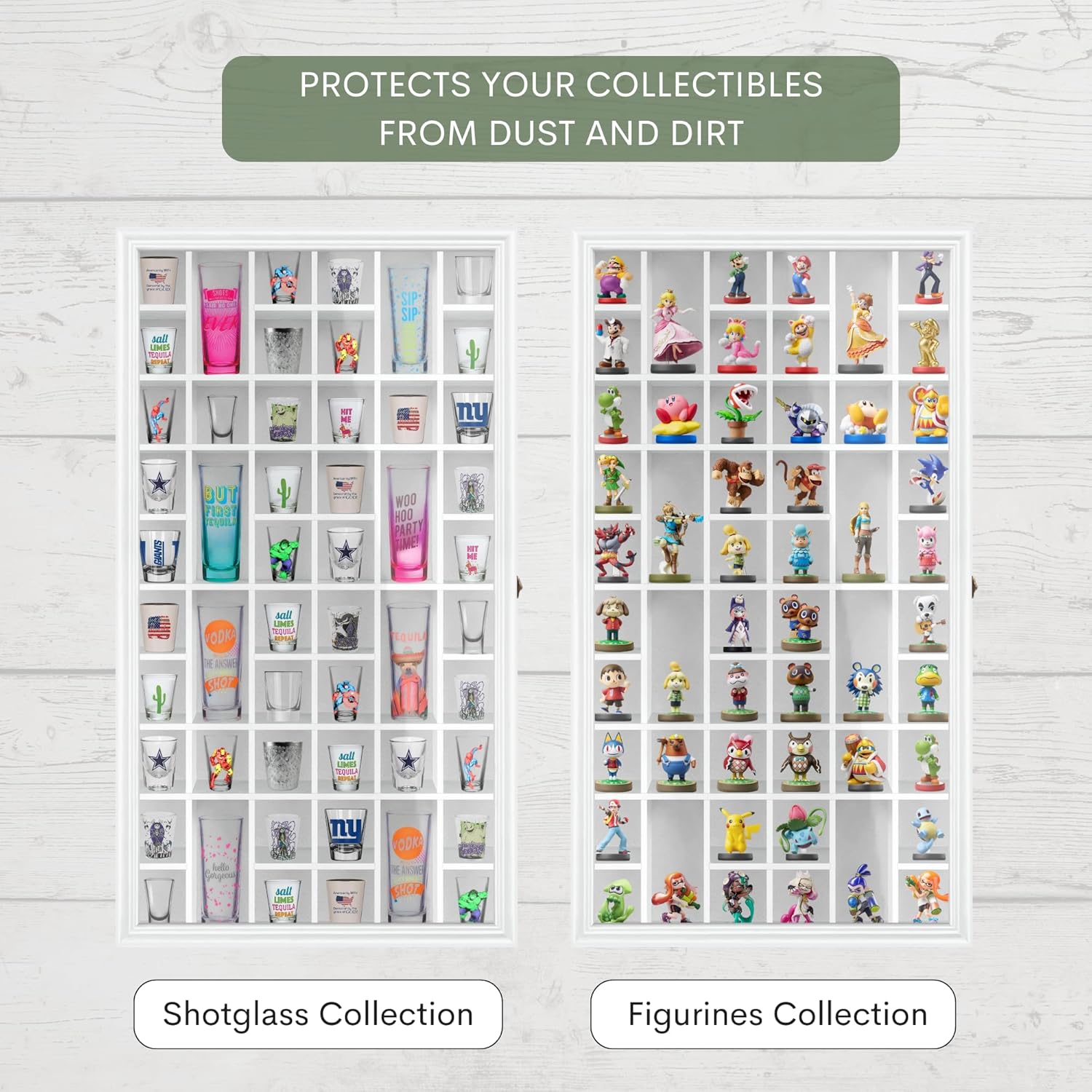 Solid Wood Shot Glass Display  - Collectible Collection reseña y precio