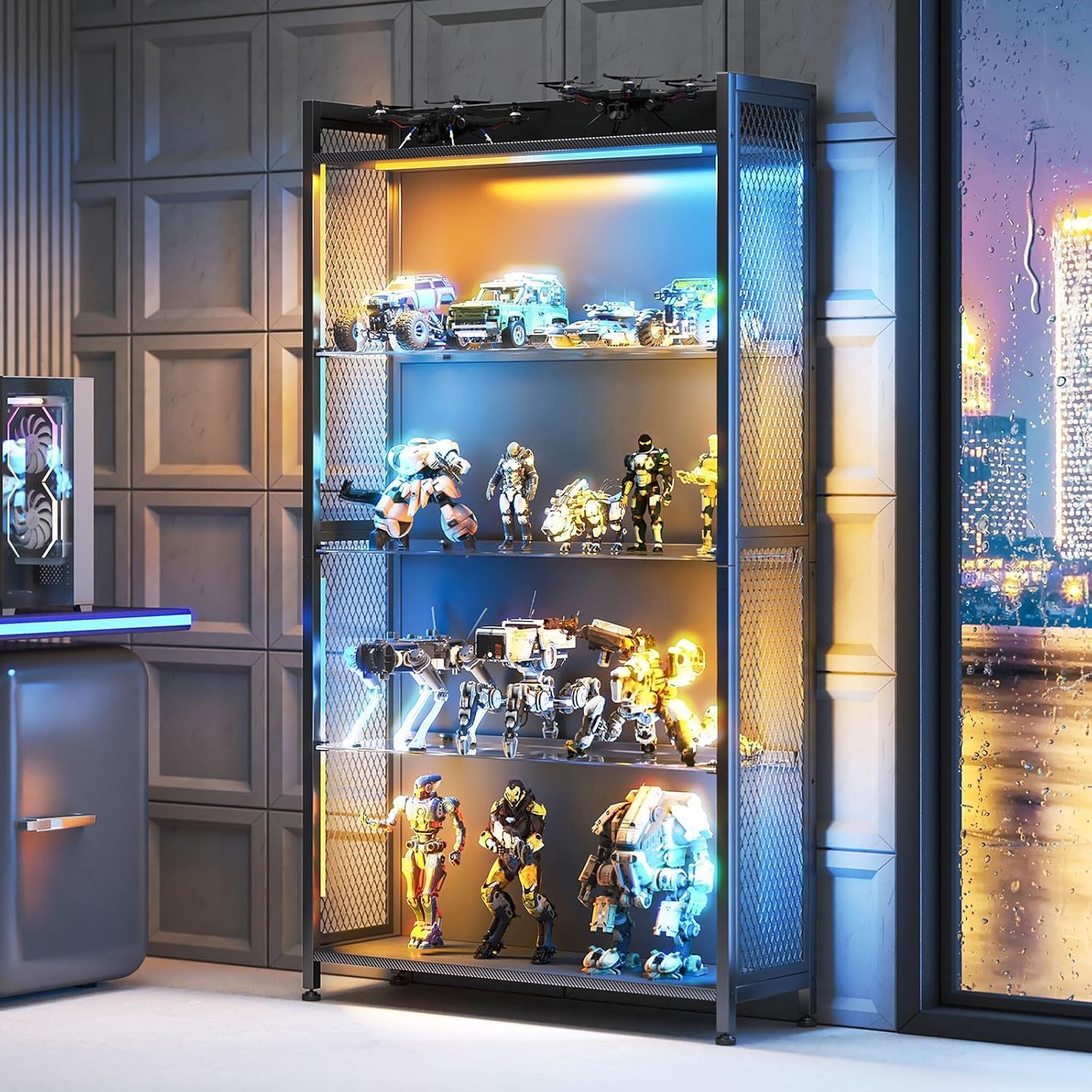 LED Display Case with Glass Sh - Collectible Collection reseña y precio