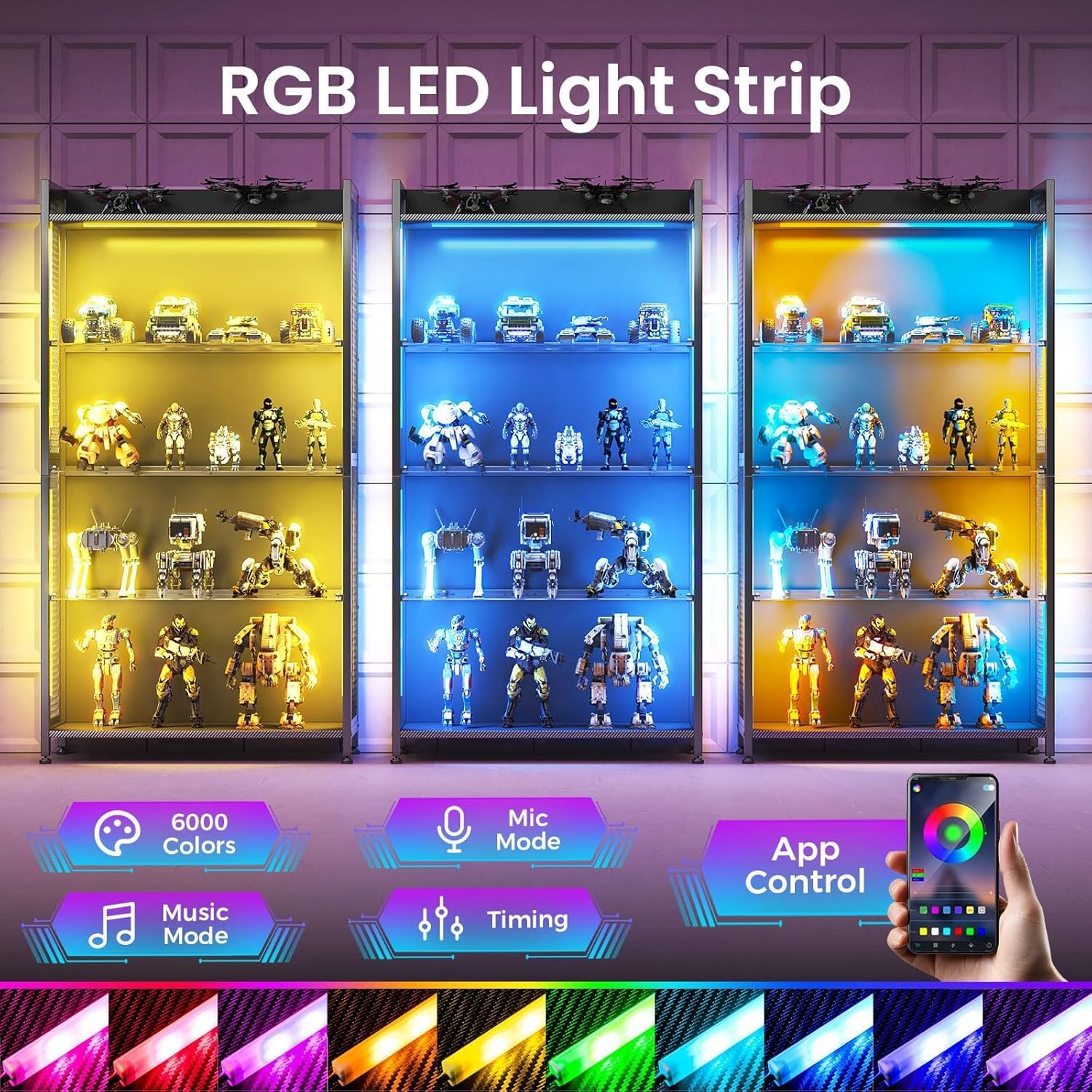 LED Display Case with Glass Sh - Collectible Collection reseña y precio
