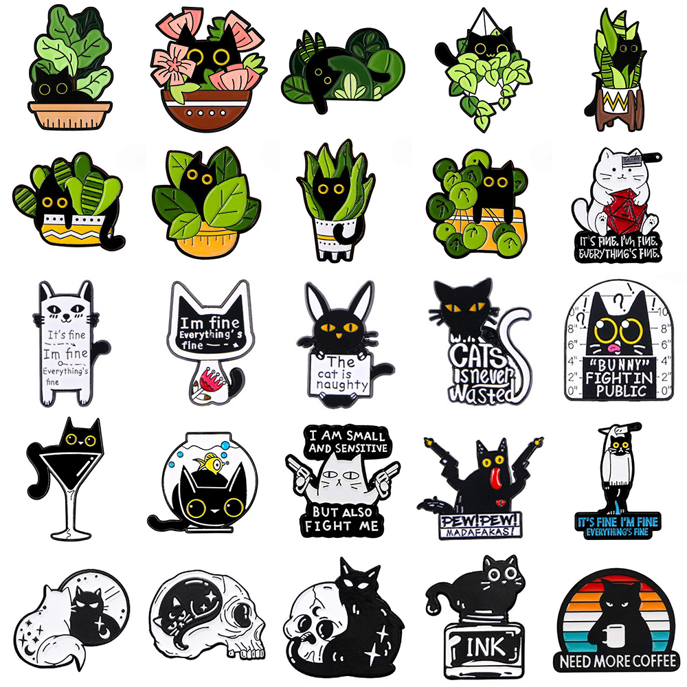 Cute Black Cat Collection Plan - Vintage Cartoon Collectible reseña y precio