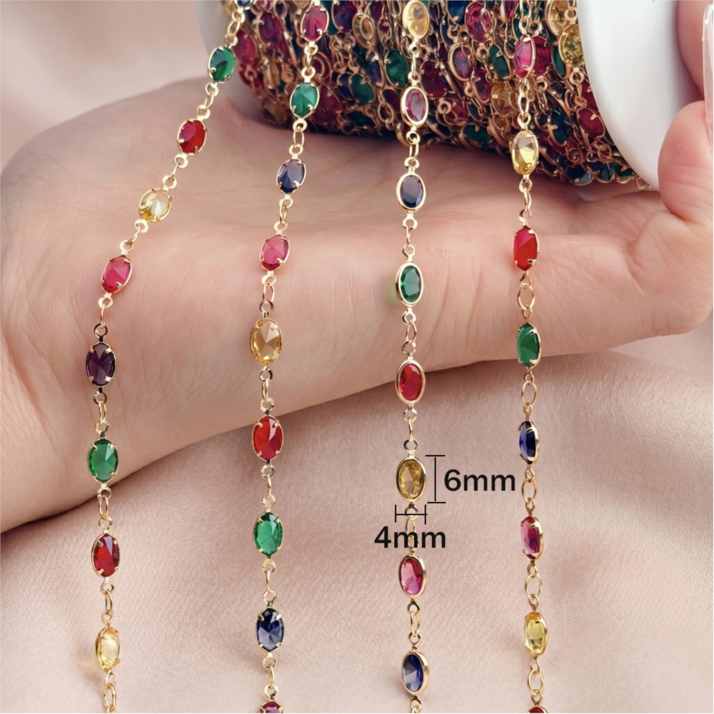 1meter Colorful Crystal Chain  - Vintage Jewelry Collection reseña y precio