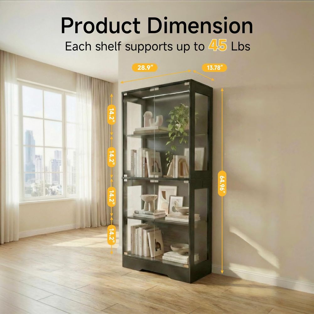Dual-Tier Glass Display Cabine - Collectible Collection reseña y precio