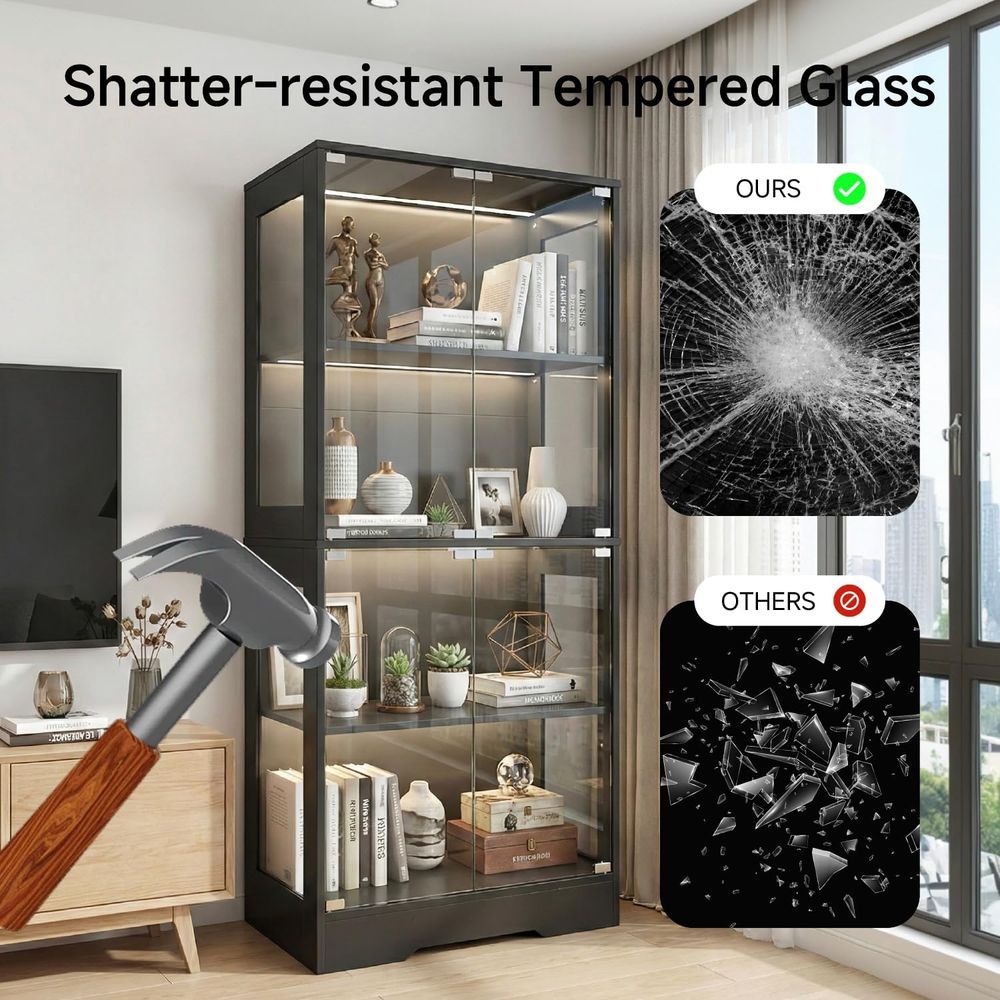 Dual-Tier Glass Display Cabine - Collectible Collection reseña y precio