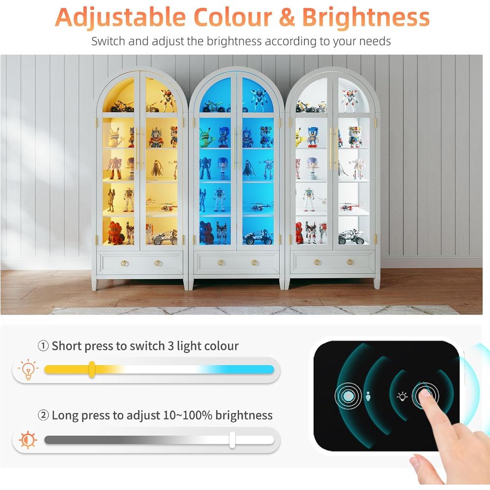 4-Tier Glass Display Cabinet,  - Collectible Collection reseña y precio