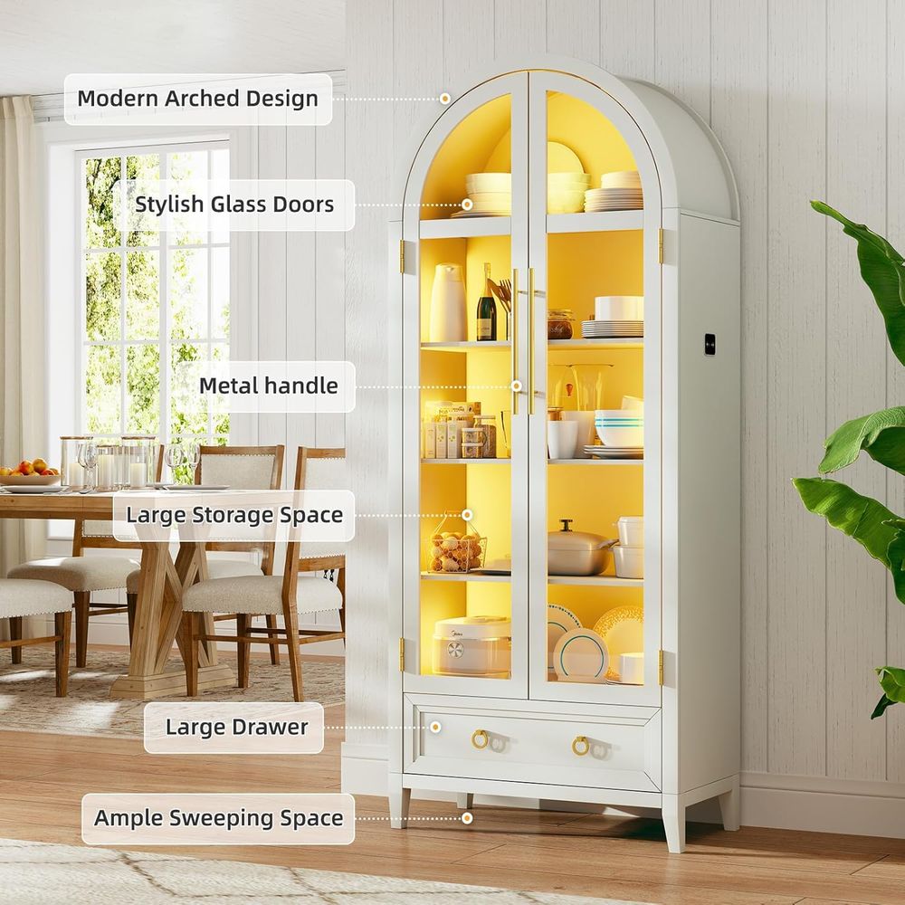 4-Tier Glass Display Cabinet,  - Collectible Collection reseña y precio