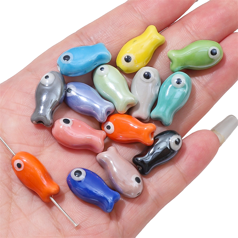 10Pcs Vintage Fish Ceramic Bea - Vintage Jewelry Collection reseña y precio
