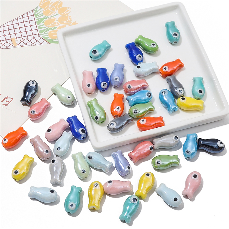 10Pcs Vintage Fish Ceramic Bea - Vintage Jewelry Collection reseña y precio