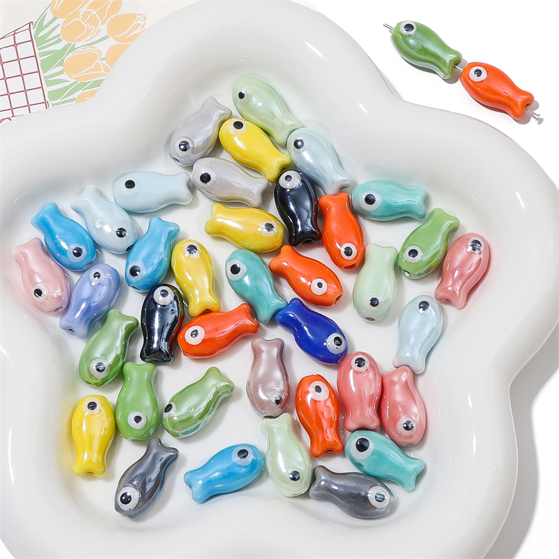 10Pcs Vintage Fish Ceramic Bea - Vintage Jewelry Collection reseña y precio