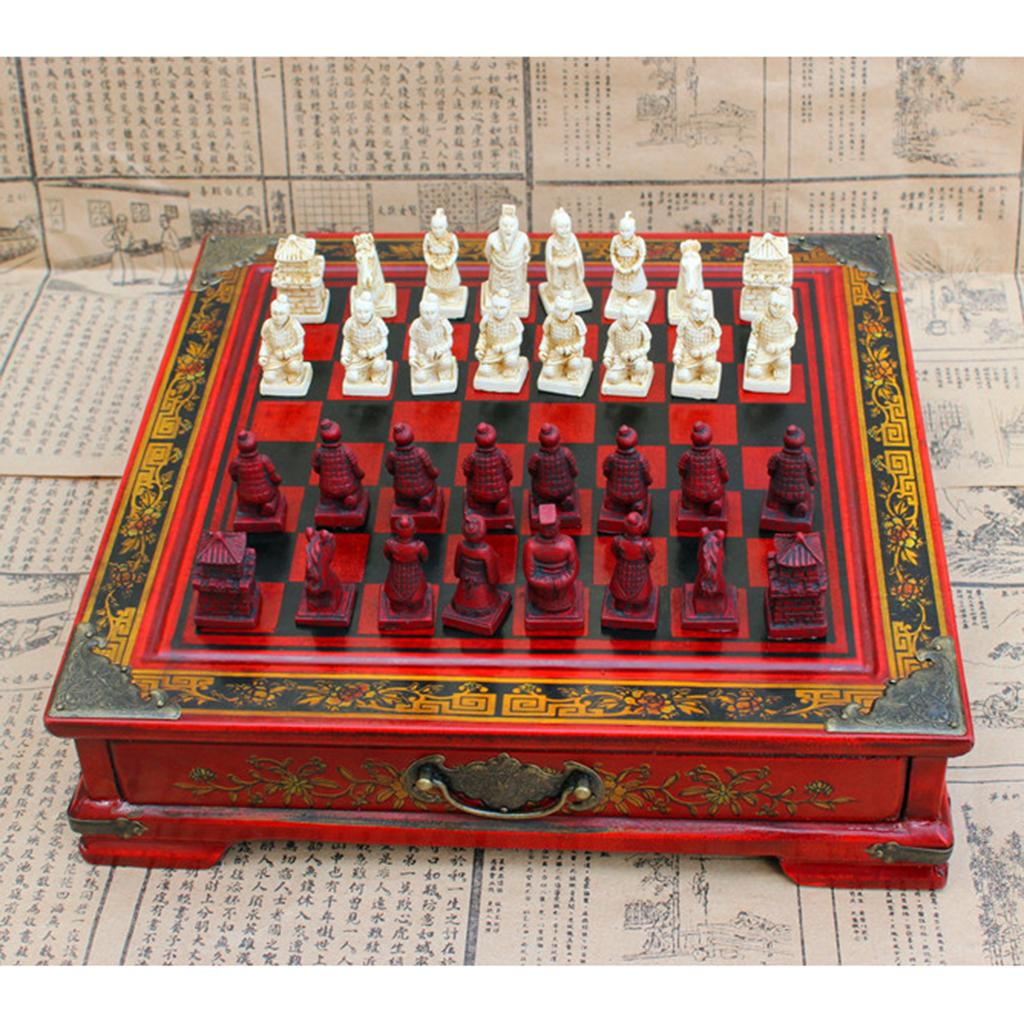 Chinese Chess Set Resin Antiqu - Vintage Collectible Board Games reseña y precio