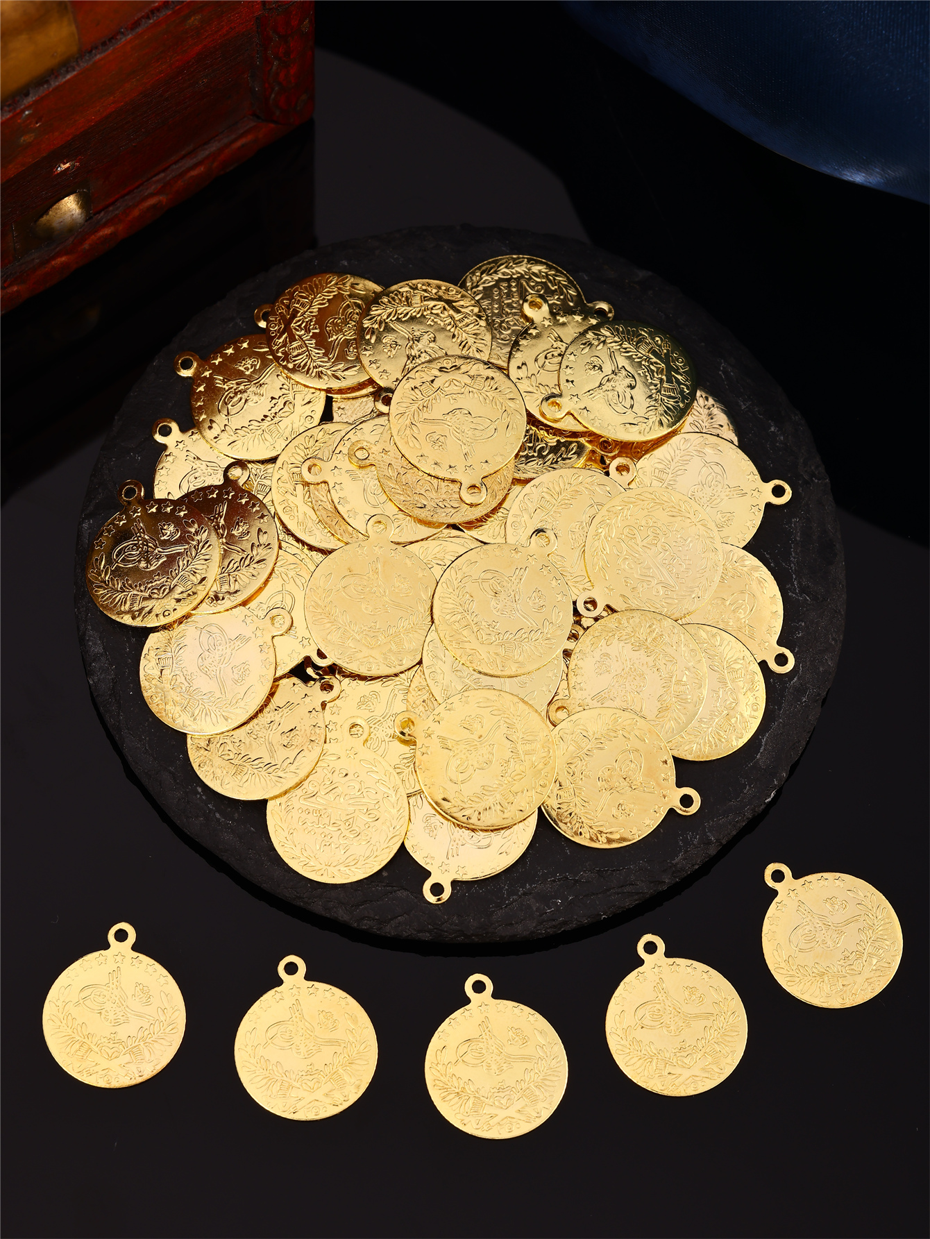 Turkish Ottoman Pattern Coin D - Vintage Jewelry Collection reseña y precio
