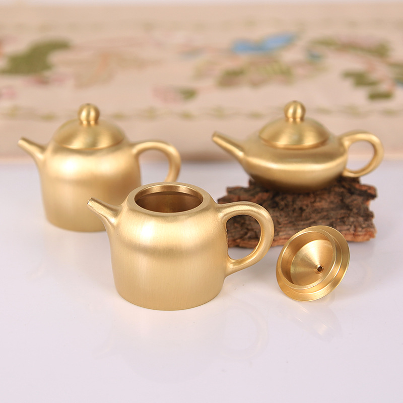 Brass Mini Teapot, Chinese Sty - Vintage Collectible Furniture reseña y precio