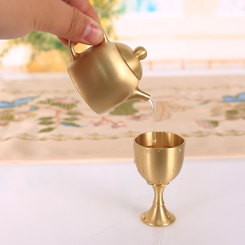 Brass Mini Teapot, Chinese Sty - Vintage Collectible Furniture reseña y precio