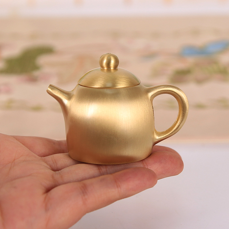 Brass Mini Teapot, Chinese Sty - Vintage Collectible Furniture reseña y precio