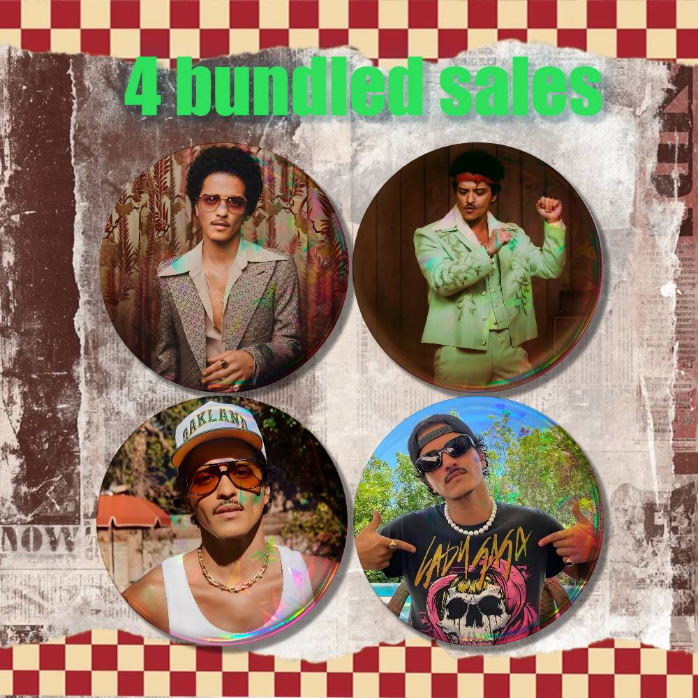 B-Bruno Mars 24K Magic Vintage - Vintage Cartoon Collectible reseña y precio