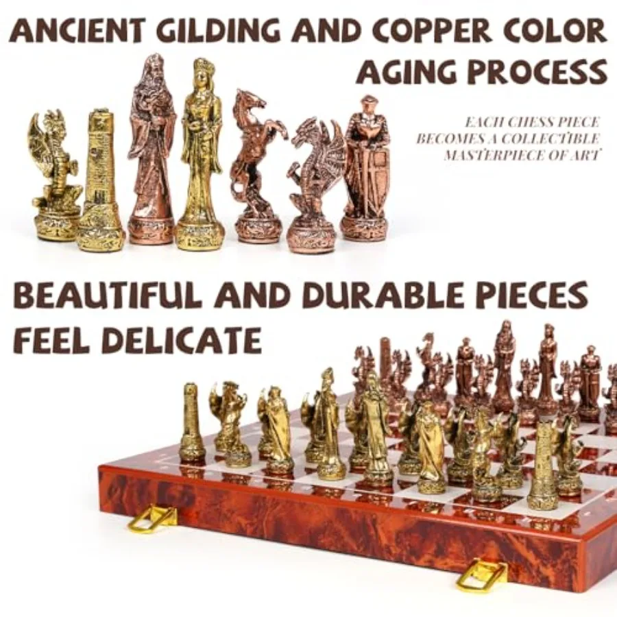 Vintage figurine metal chess s - Vintage Collectible Board Games reseña y precio