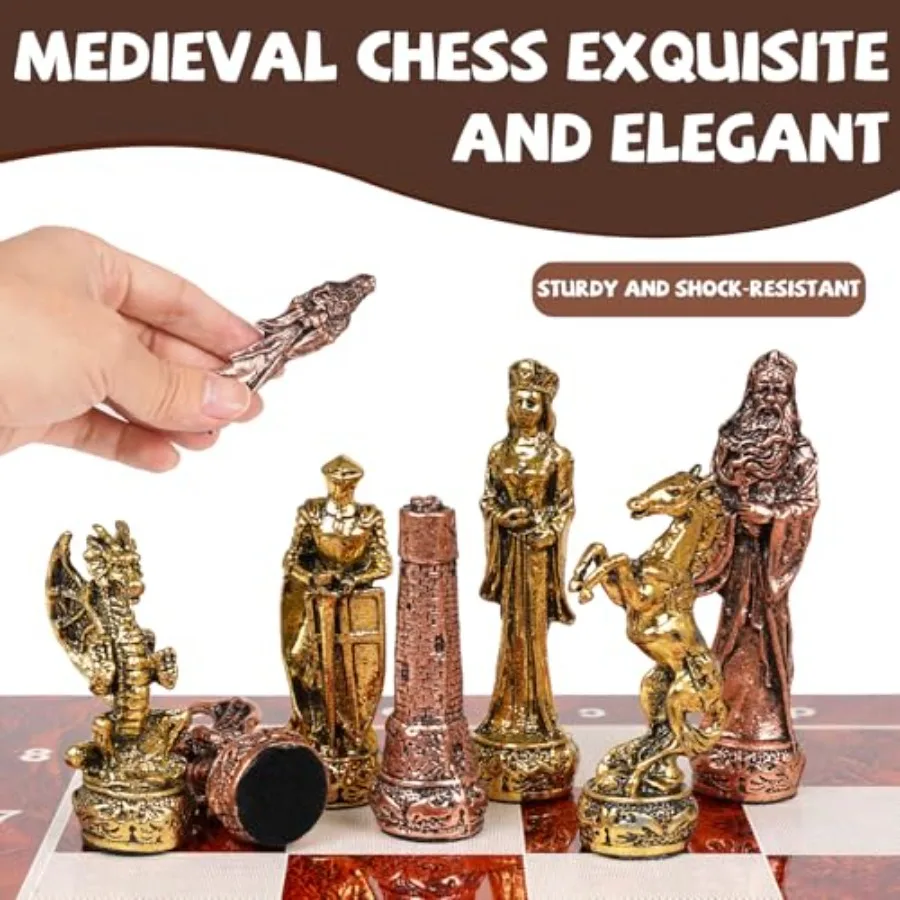 Vintage figurine metal chess s - Vintage Collectible Board Games reseña y precio