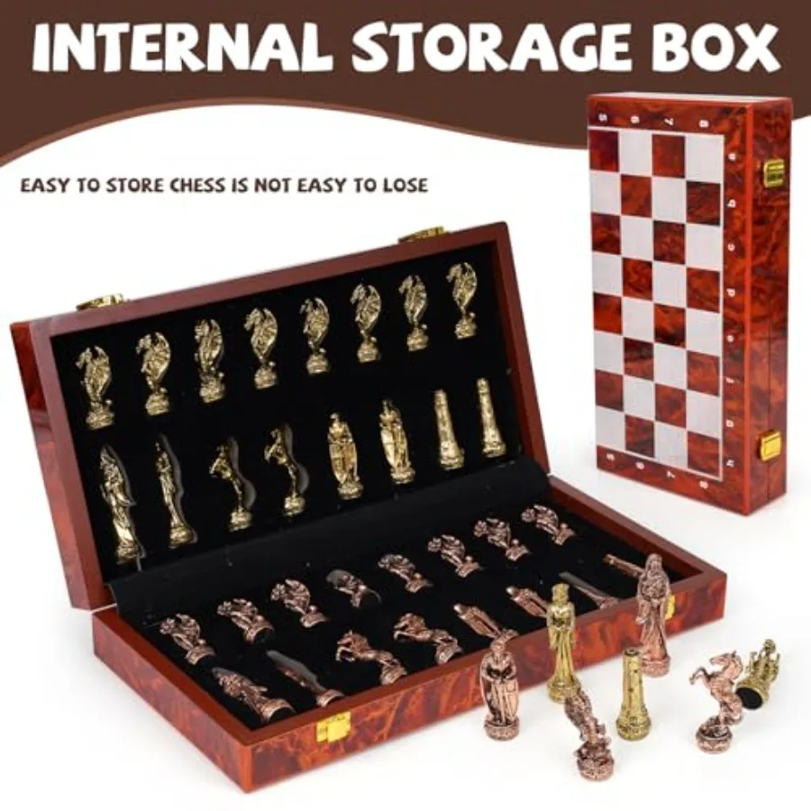 Vintage figurine metal chess s - Vintage Collectible Board Games reseña y precio