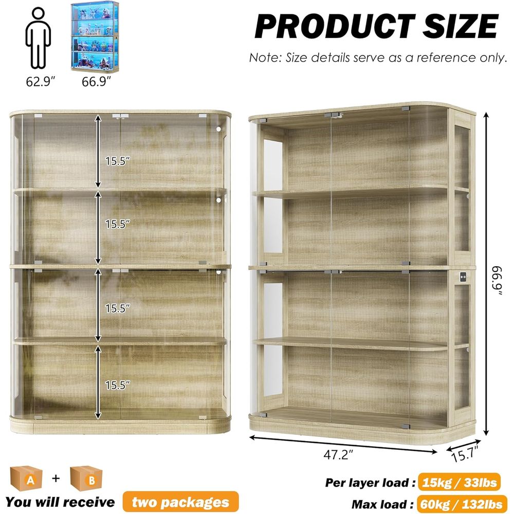 47.2 Glass-Door 4-Tier Display - Collectible Collection reseña y precio