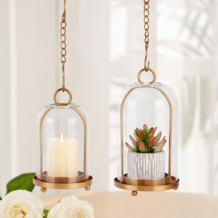 Vintage Brass Metal Candle Lan - Vintage Collectible Glass reseña y precio