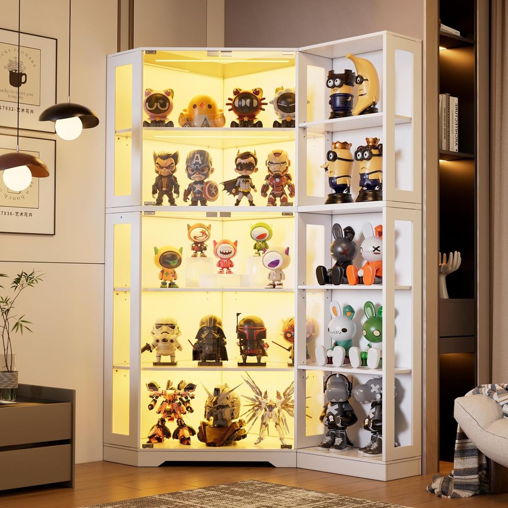 5-Tier Glass Display Cabinet w - Collectible Collection reseña y precio