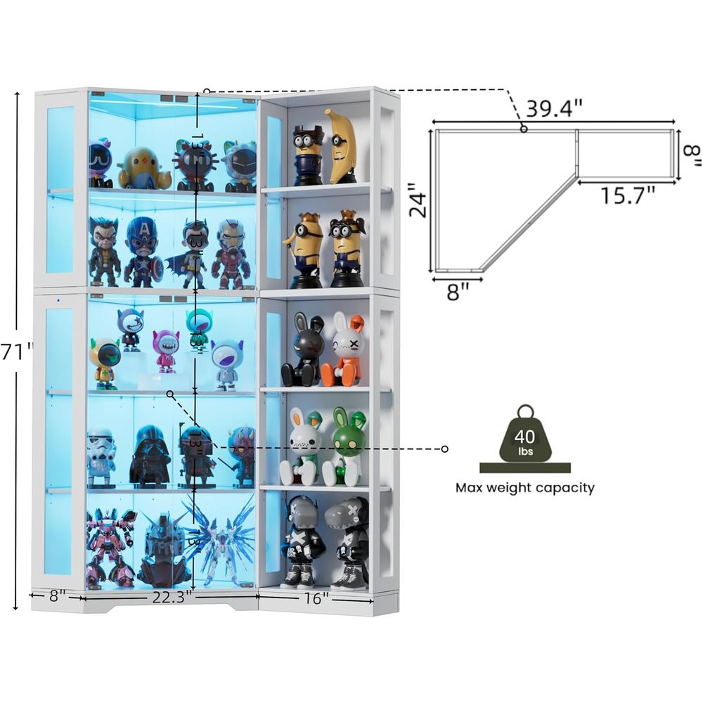 5-Tier Glass Display Cabinet w - Collectible Collection reseña y precio