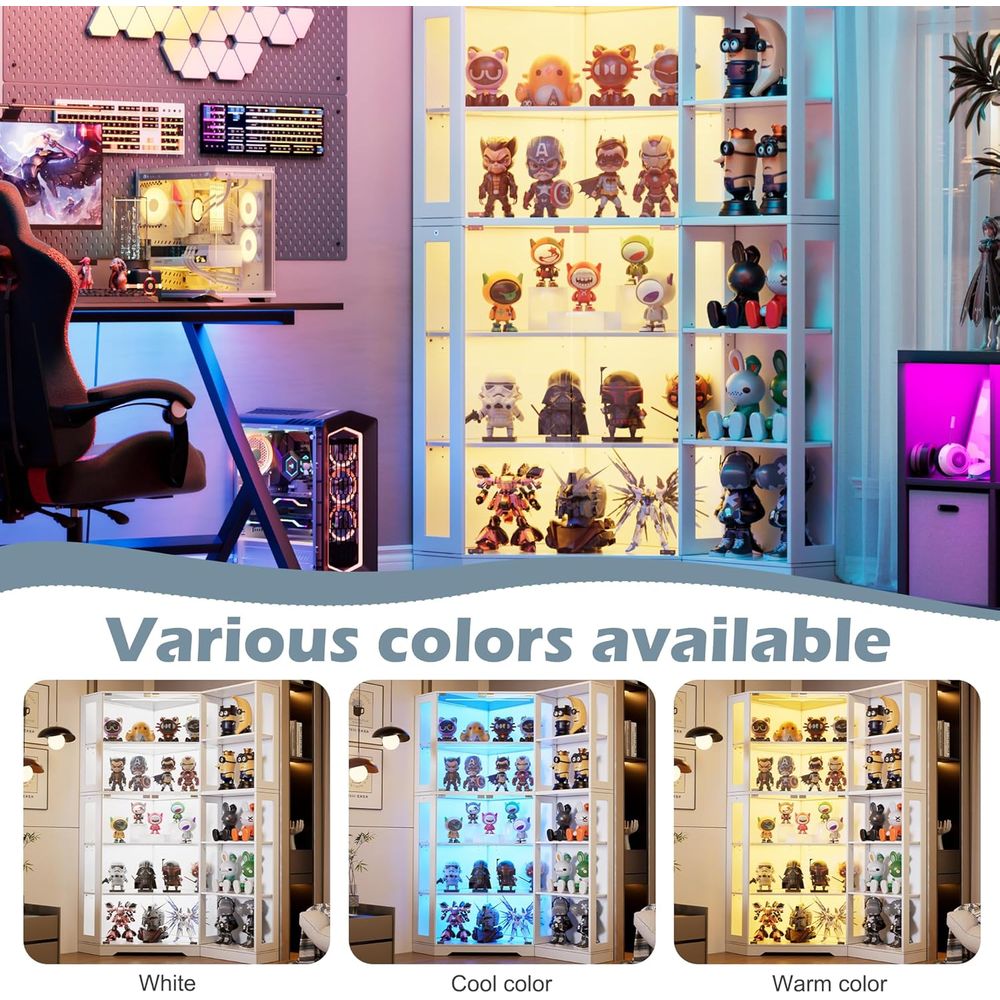5-Tier Glass Display Cabinet w - Collectible Collection reseña y precio