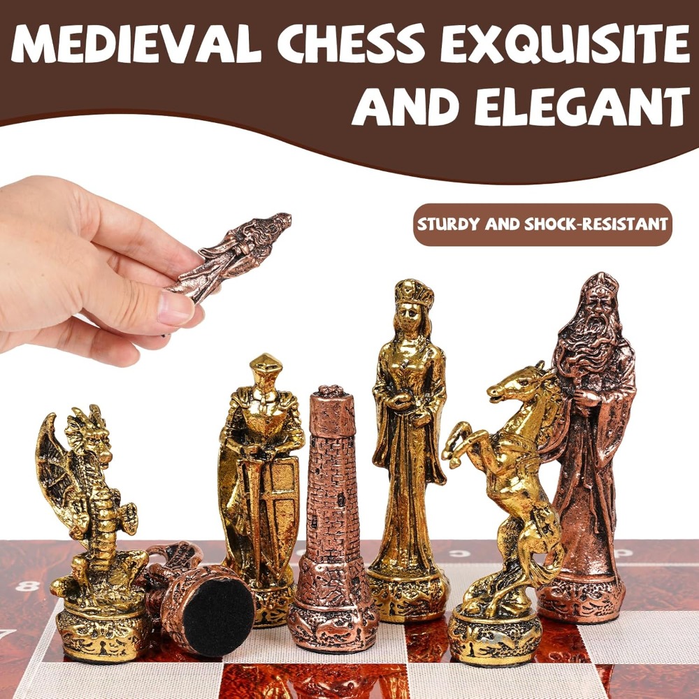 Vintage Metal Chess Set with 1 - Vintage Collectible Board Games reseña y precio