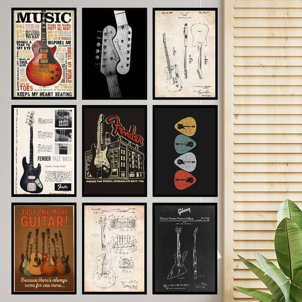 Guitar Collection Self-adhesiv - Vintage Collectible Posters reseña y precio