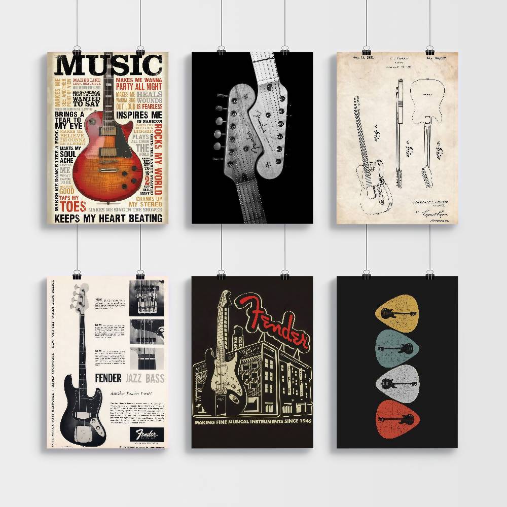 Guitar Collection Self-adhesiv - Vintage Collectible Posters reseña y precio