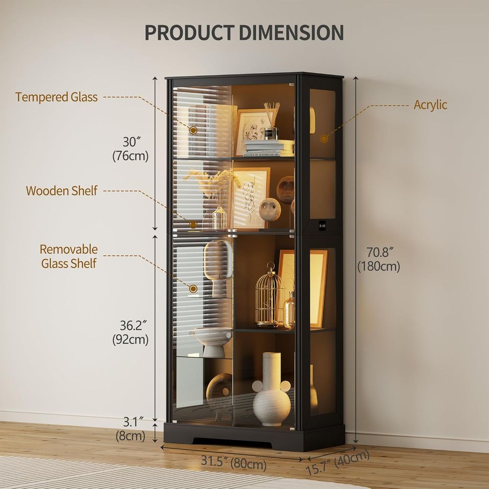71 Illuminated Glass Curio Cab - Collectible Collection reseña y precio