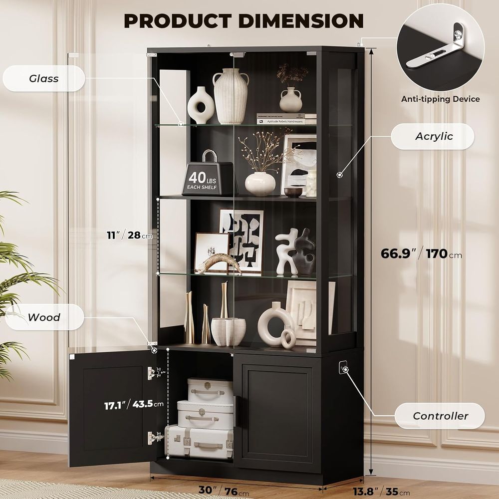 67 4-Tier Glass Display Cabine - Collectible Collection reseña y precio