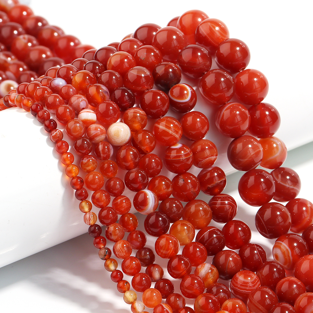 1 Strand Red Striped Agate Nat - Vintage Jewelry Collection reseña y precio