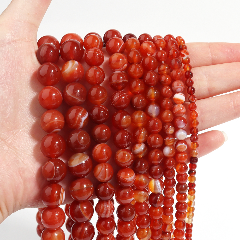 1 Strand Red Striped Agate Nat - Vintage Jewelry Collection reseña y precio