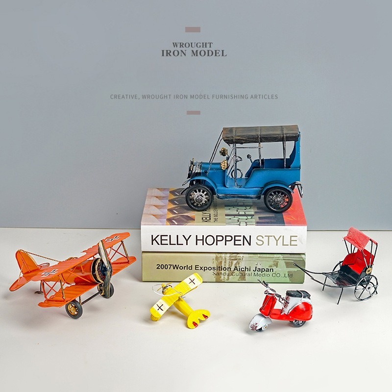 Vintage Retro Metal Plane Moto - Vintage Collectible Furniture reseña y precio
