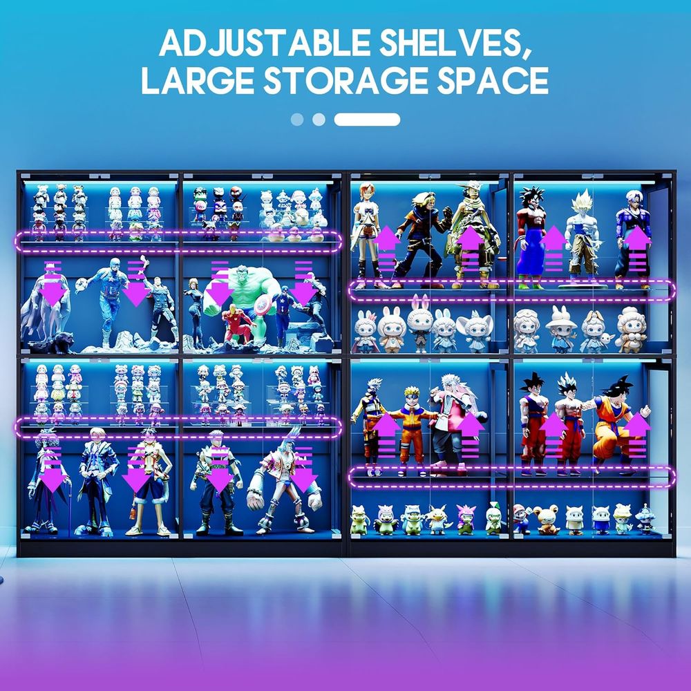 4-Tier LED-Lit Glass Shelf Cab - Collectible Collection reseña y precio