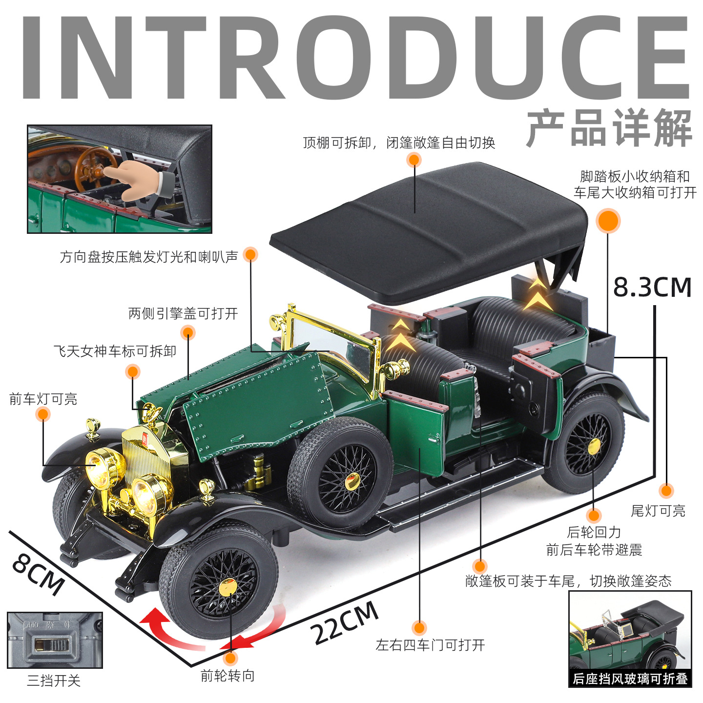 1:24 Rolls-Royce Phantom 1th 1 - Vintage Collectibles Toys reseña y precio
