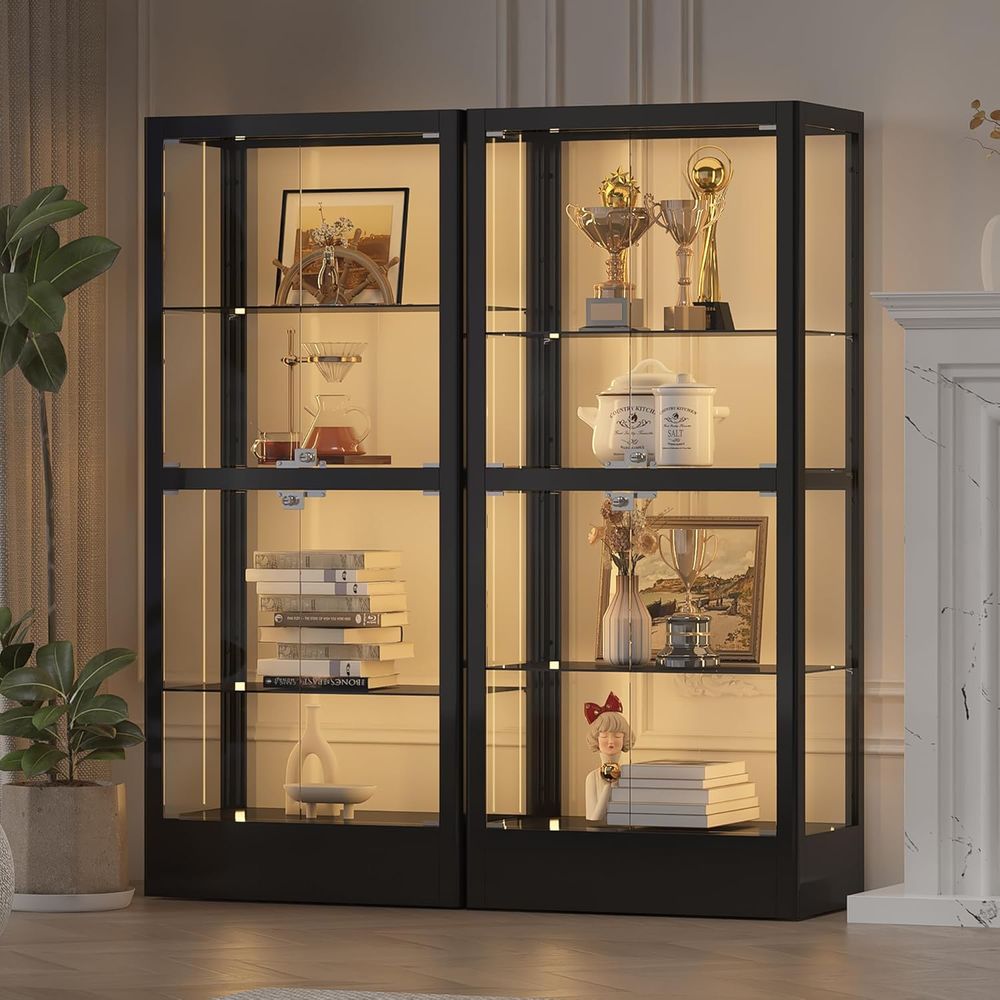 4-Sided Lockable Glass Display - Collectible Collection reseña y precio
